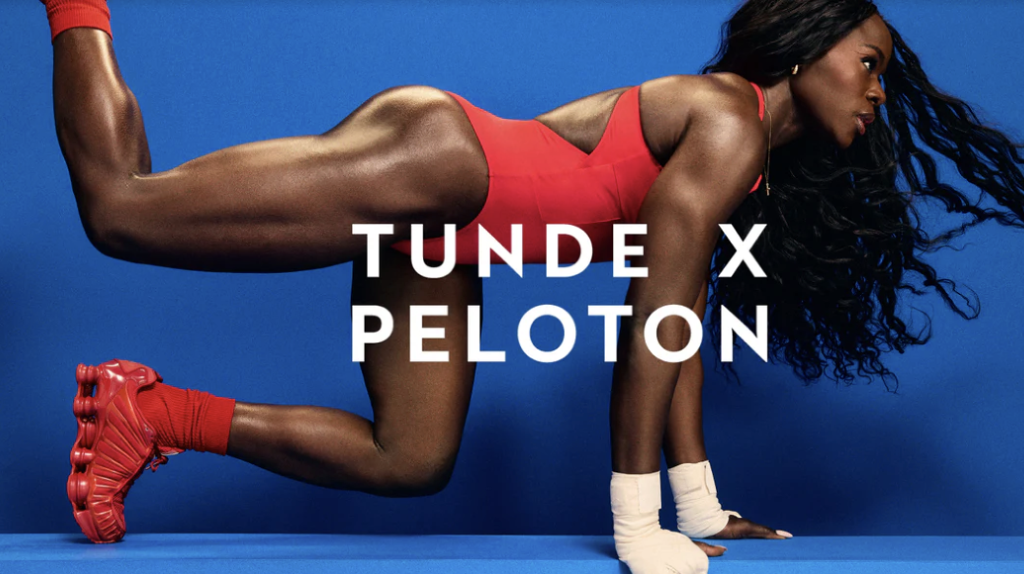 Yi Zhou-fashion-concept-designer-NYC-active-performance-Tunde X Peloton-Collection- red swimsuit