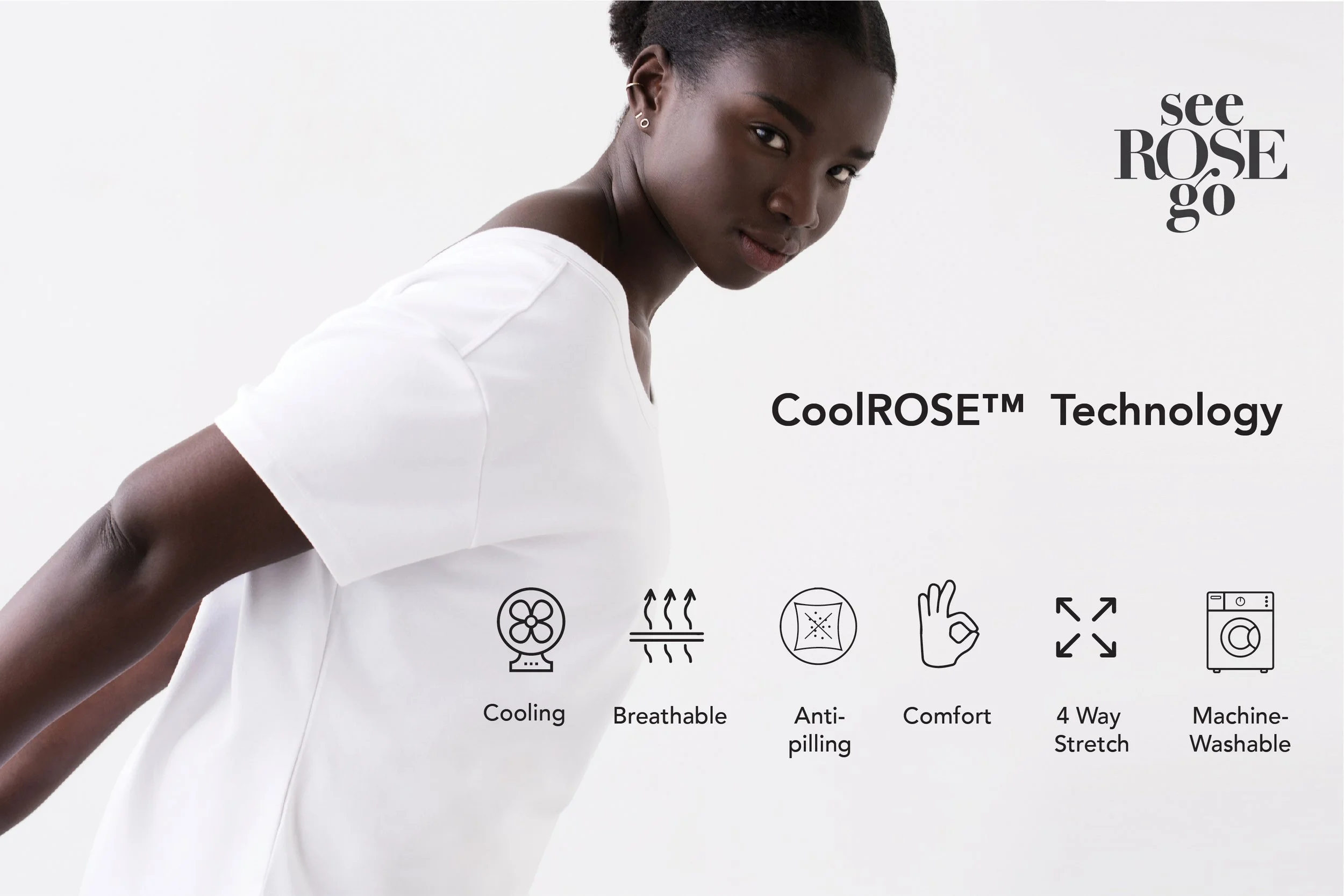 See Rose Go premium plus-size women's fashion by Yi Zhou NYC coolrose jersey US patent fabric innovation