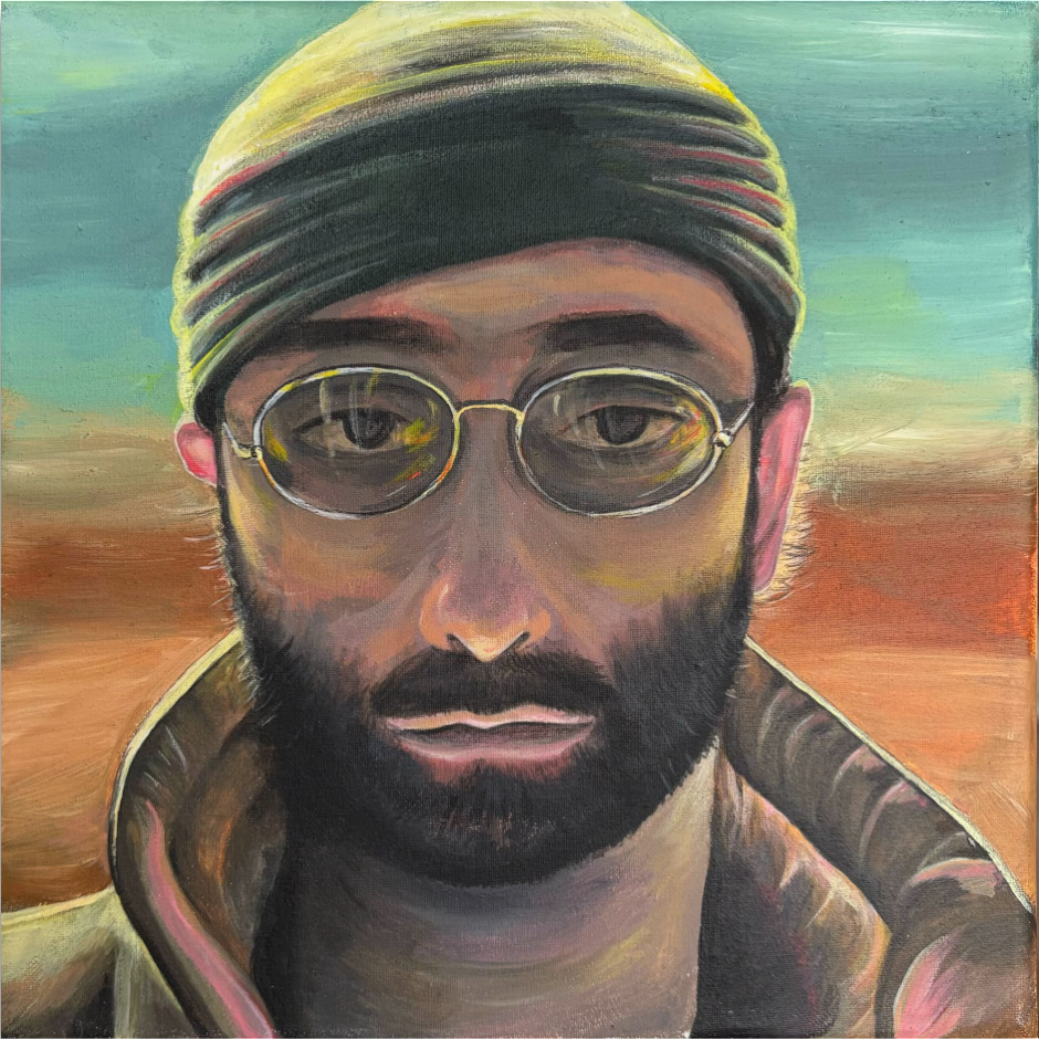 Lucio Dalla, 20 x 20 cm, acrylic on cotton