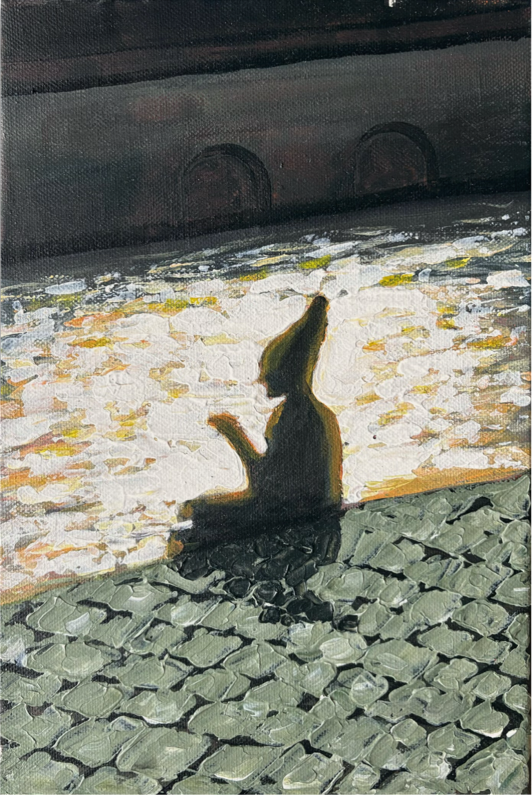 At La Senne, 20 x 30 cm, acrylic on cotton