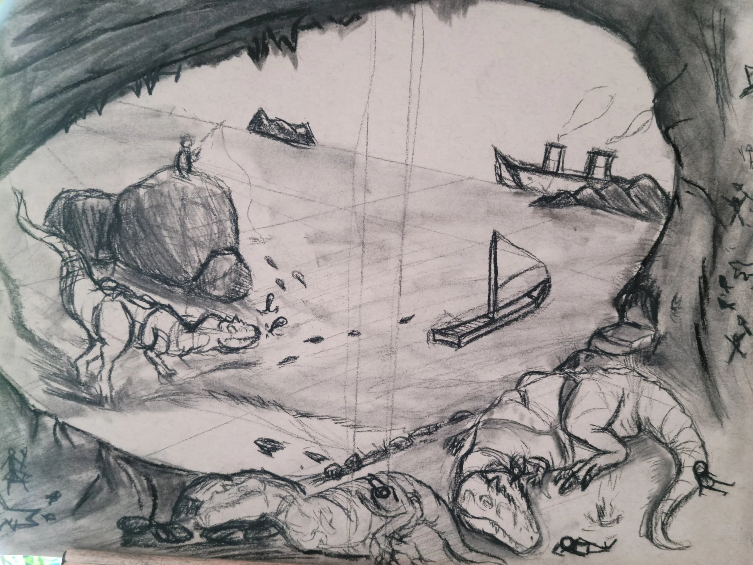Charcoal concept art