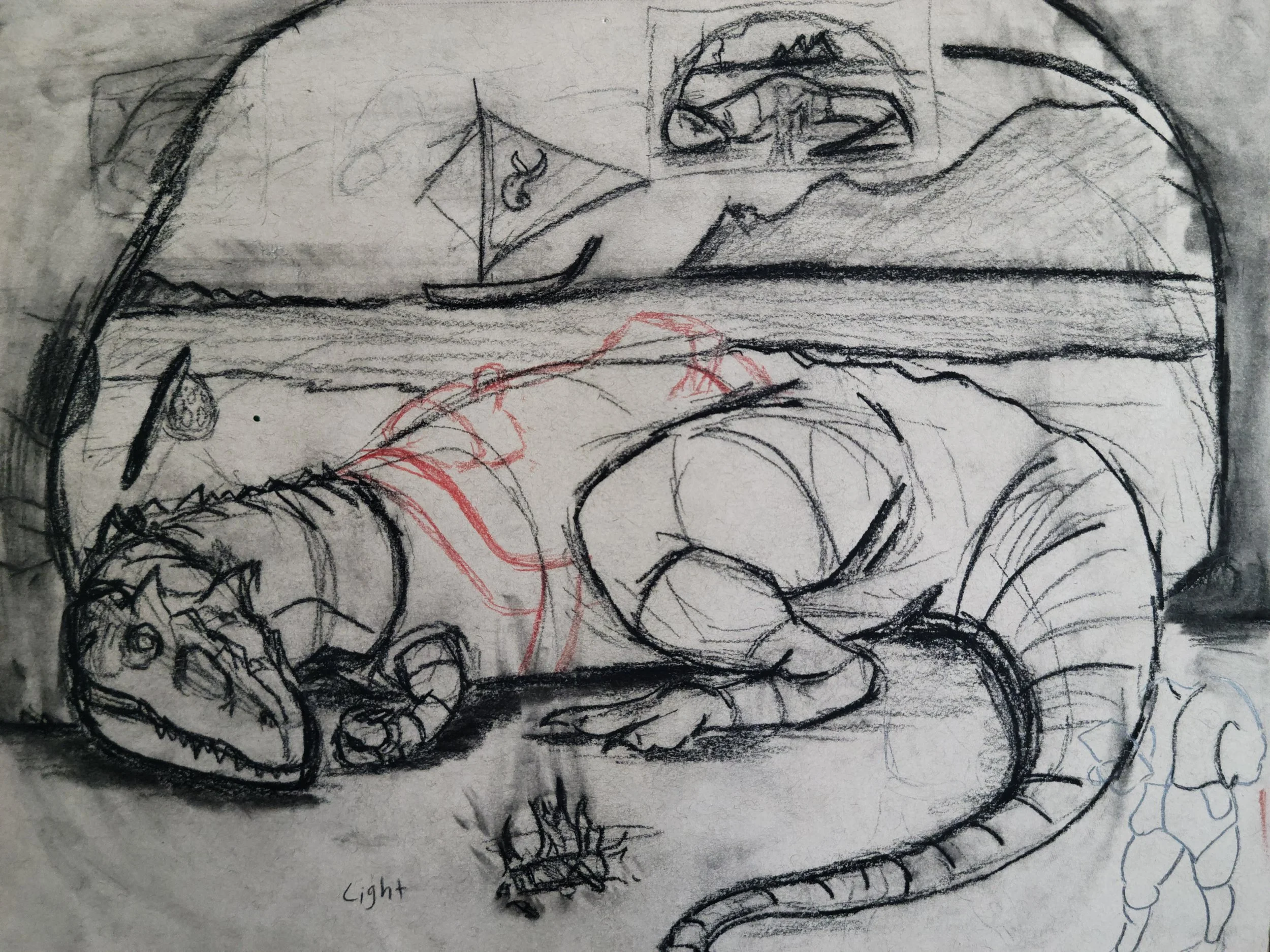 Charcoal concept art