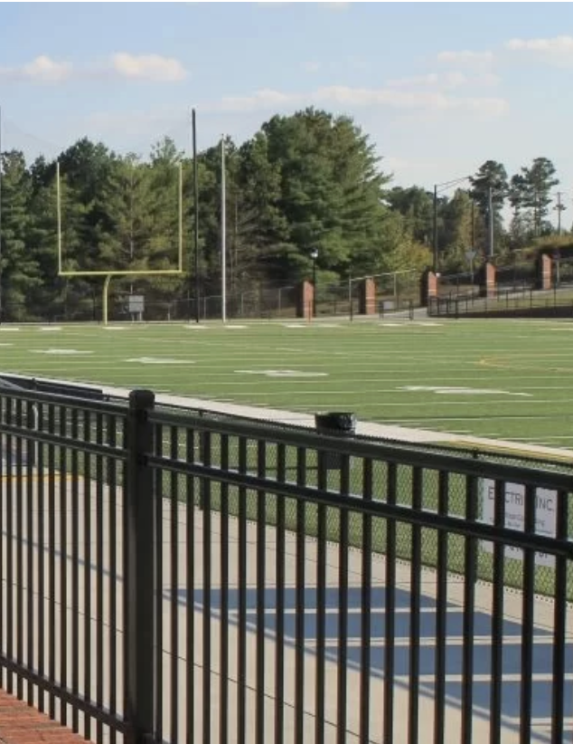 4′ High Black Perimeter Chain-Link w/ 4′ High Ornamental Steel