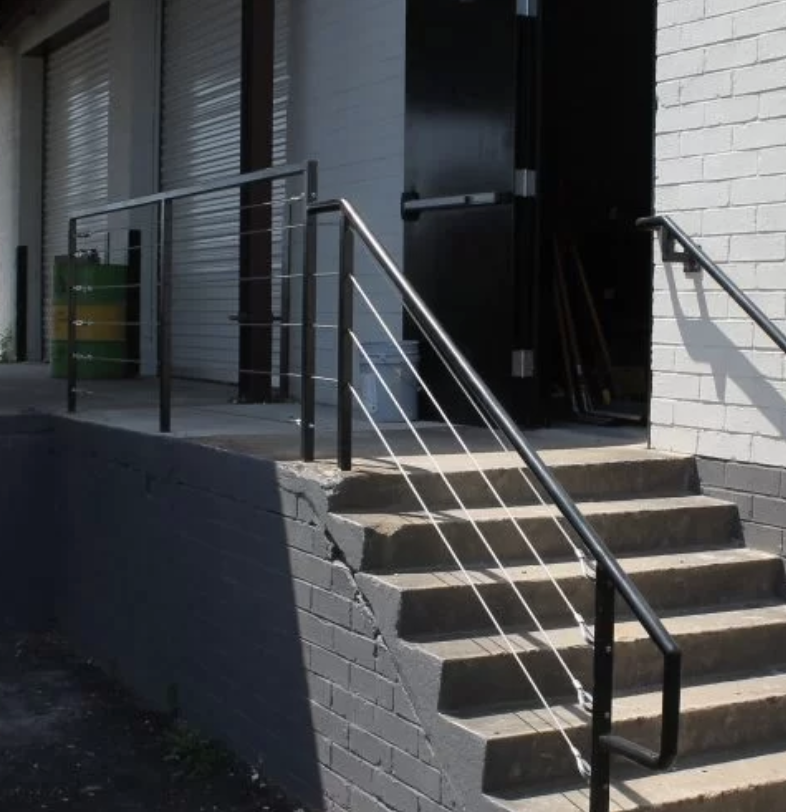 Custom Steel Handrail w/ Stainless Steel Cable