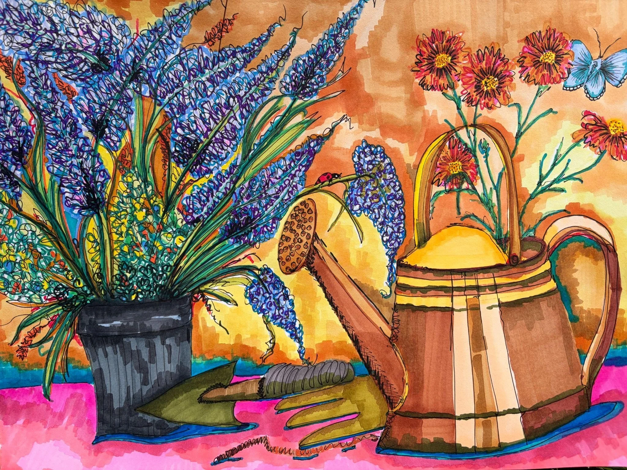 The Golden Hour   Ink on Paper with White Mount   43cm x 29cm   £200