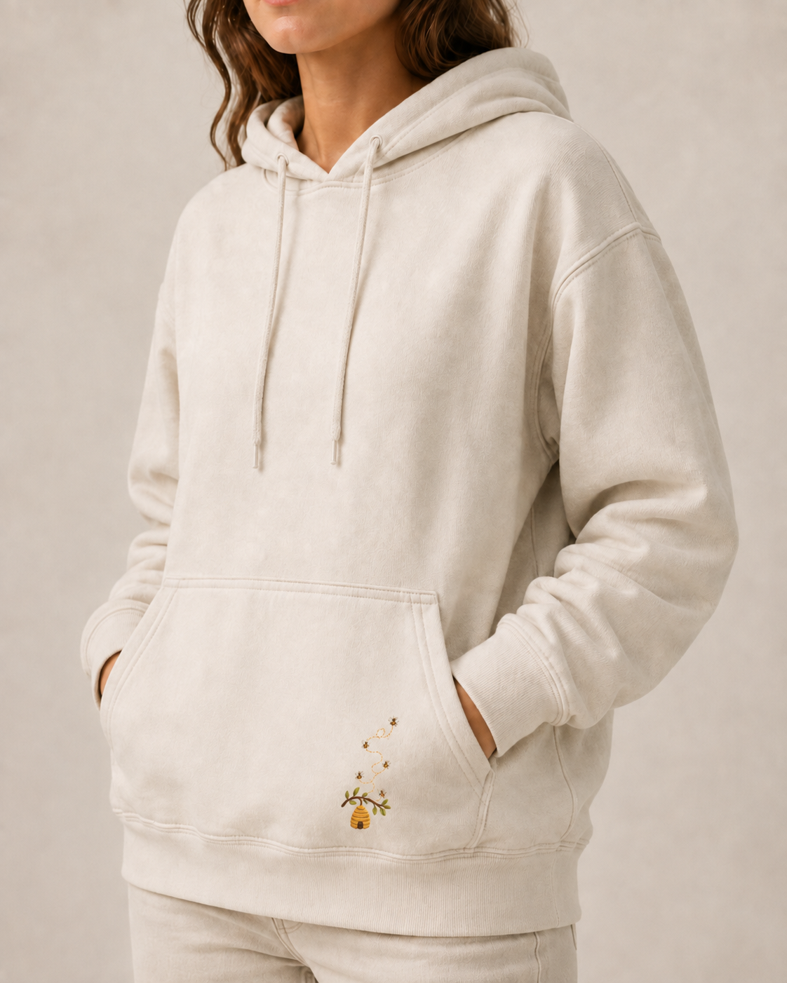 Honeybees -  Embroidered Hooded Sweatshirt