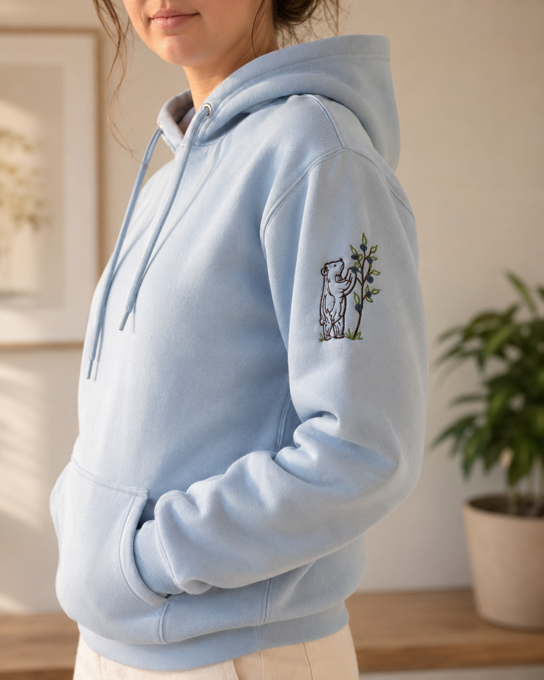 Bluebeary Embroidered Hooded Sweatshirt