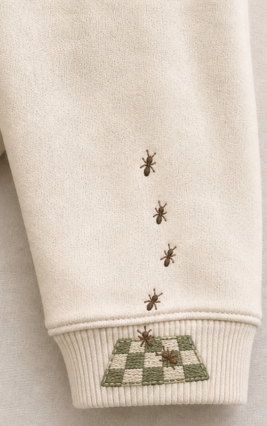 Ant Picnic - Embroidered Crewneck Sweatshirt