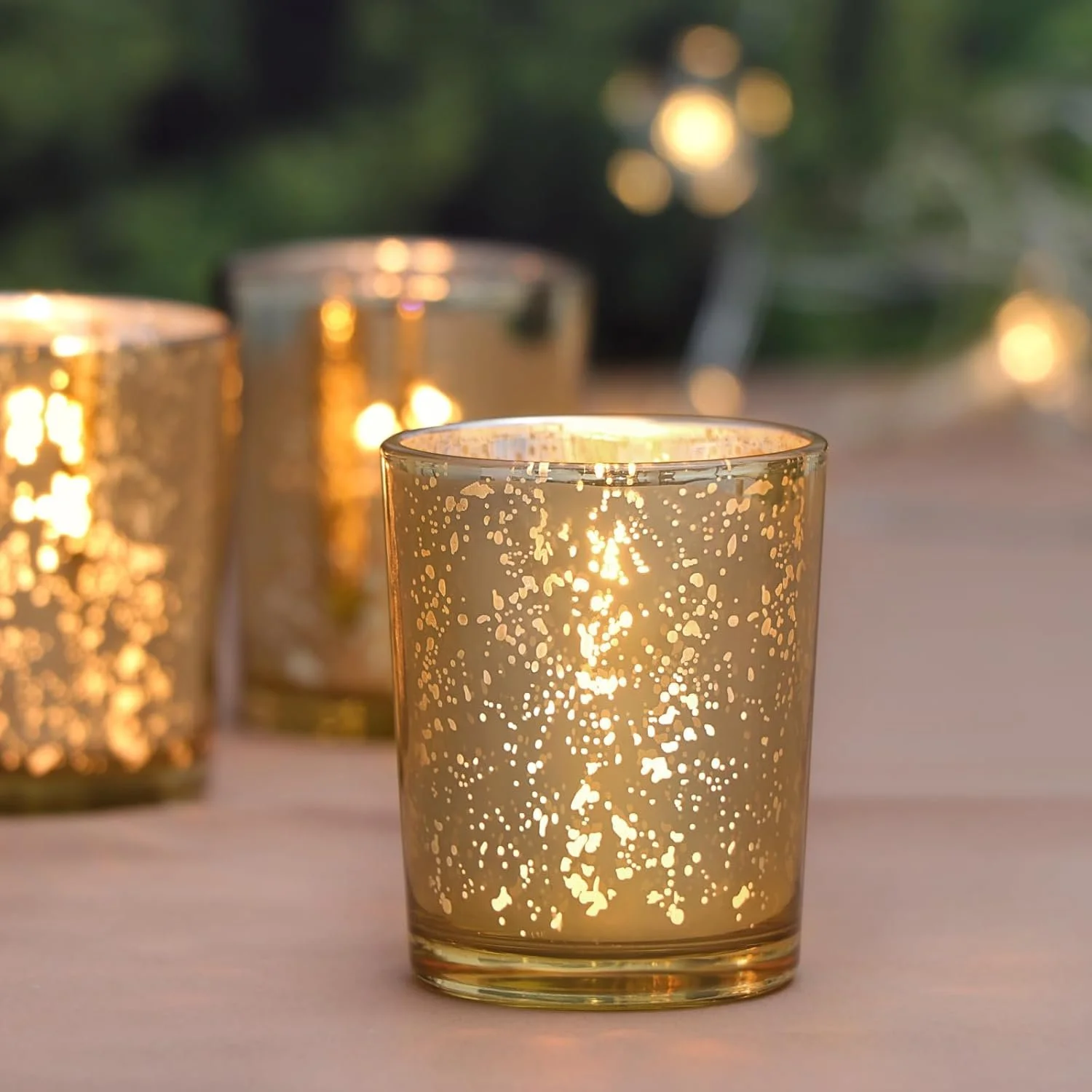 Rental Gold Tea Light and Votive Candle Holders (Set of 3)