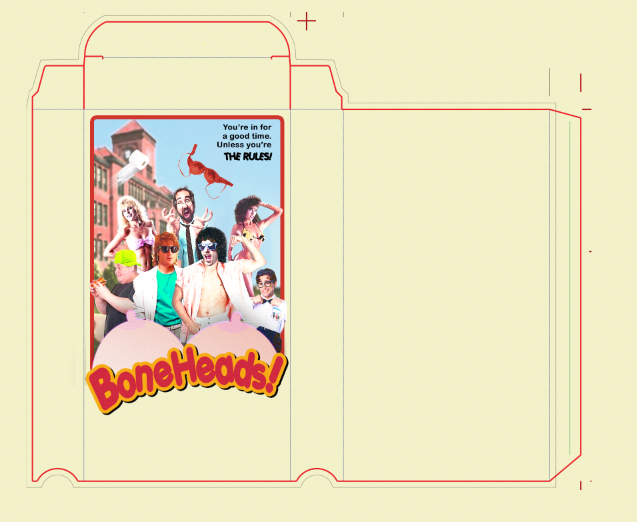 Unfinished BoneHeads! sleeve design. This was meant to be a version of Shitdickerz! (see another page on this site) that I could actually show someone. 