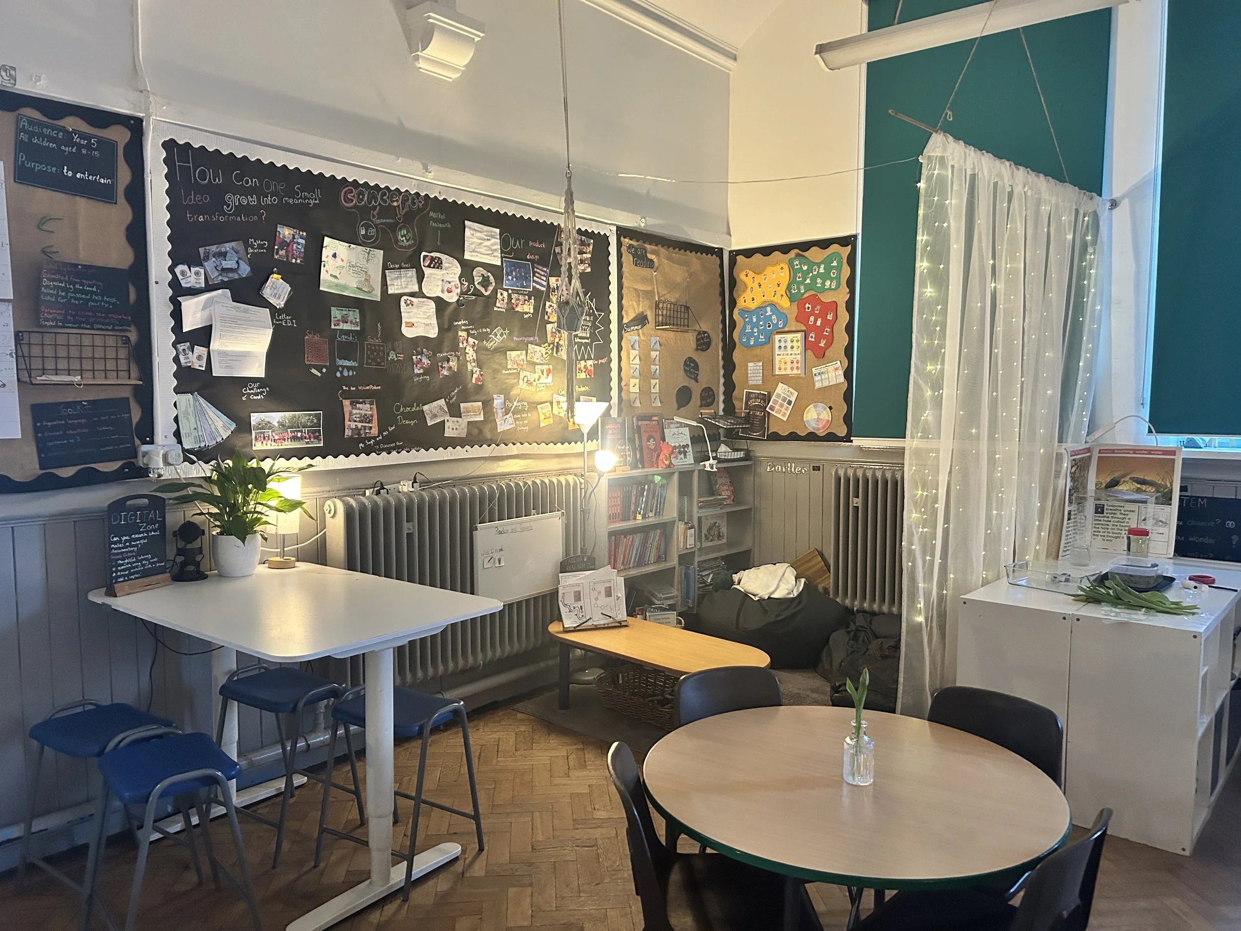 Year 6 classroom transformation containing the 5 learning zones.