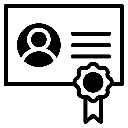 Certificate Icon in black and white