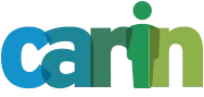 A logo with the word 'carin' in lowercase letters, with each letter in a different shade of blue and green.