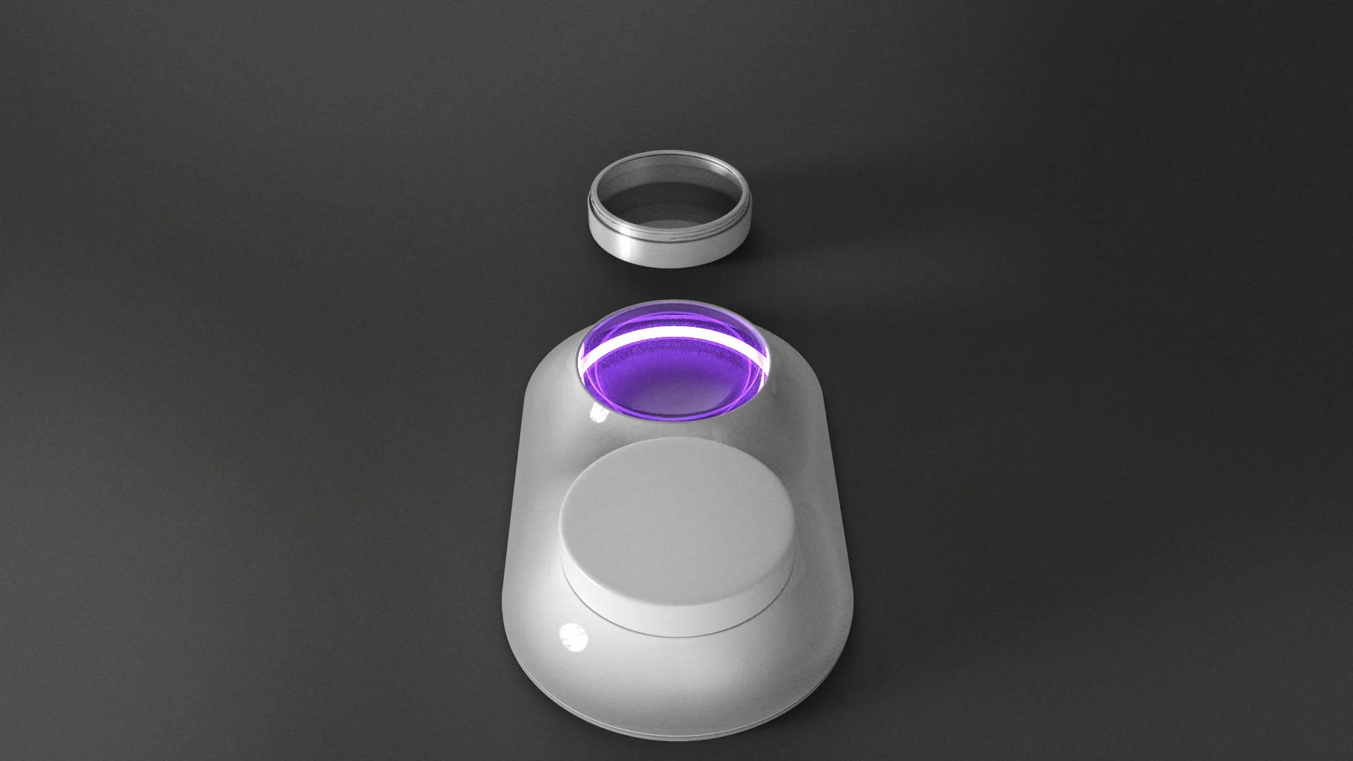 Concept development and CMF with precision CAD surfacing for UV-disinfecting contact lens case by Hardline Design