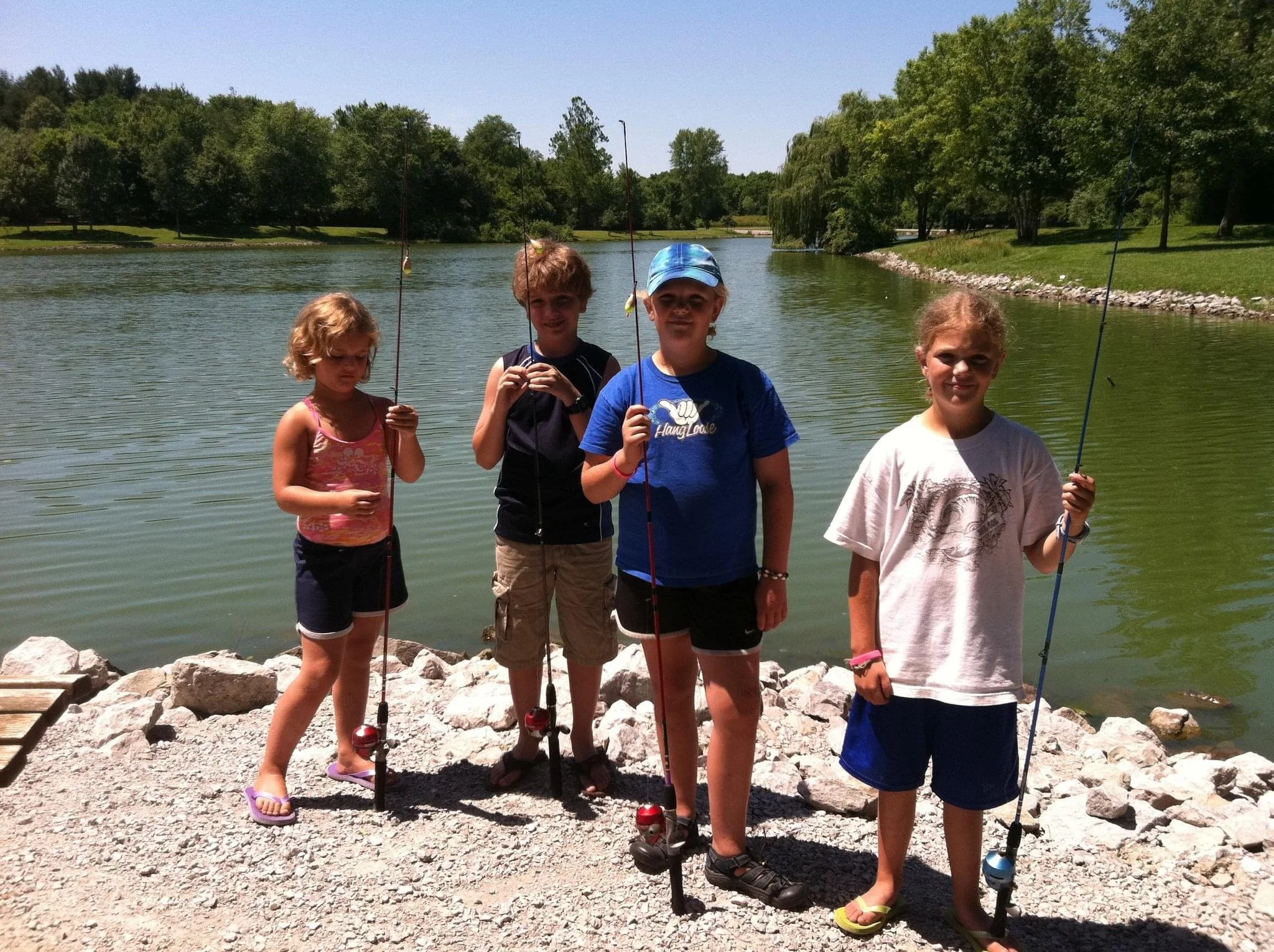 Fishing with my siblings.