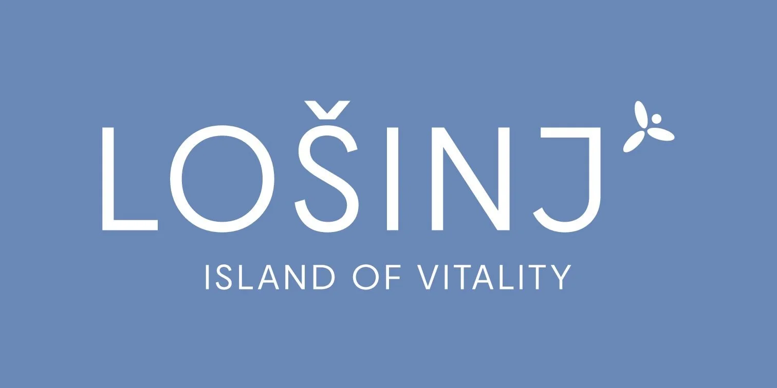 Blue background with white text that reads 'LOSINJ' and 'ISLAND OF VITALITY', with a small leaf graphic near the top right.
Tourist Board of the Island of Lošinj. Works with local and renowned photographers and locals.