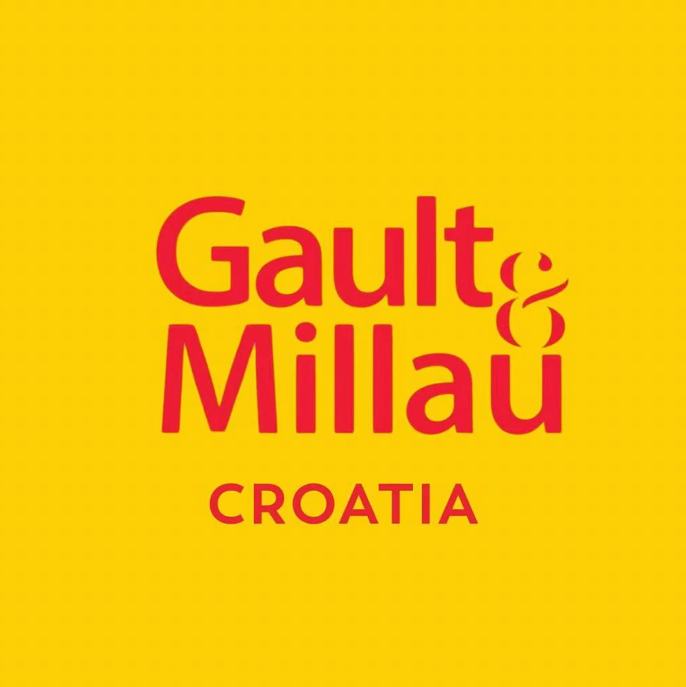 Logo of 'Gault & Millau CROATIA', a prestigious international culinary guide that annually evaluates the country's best restaurants, chefs, wines, and artisanal products.