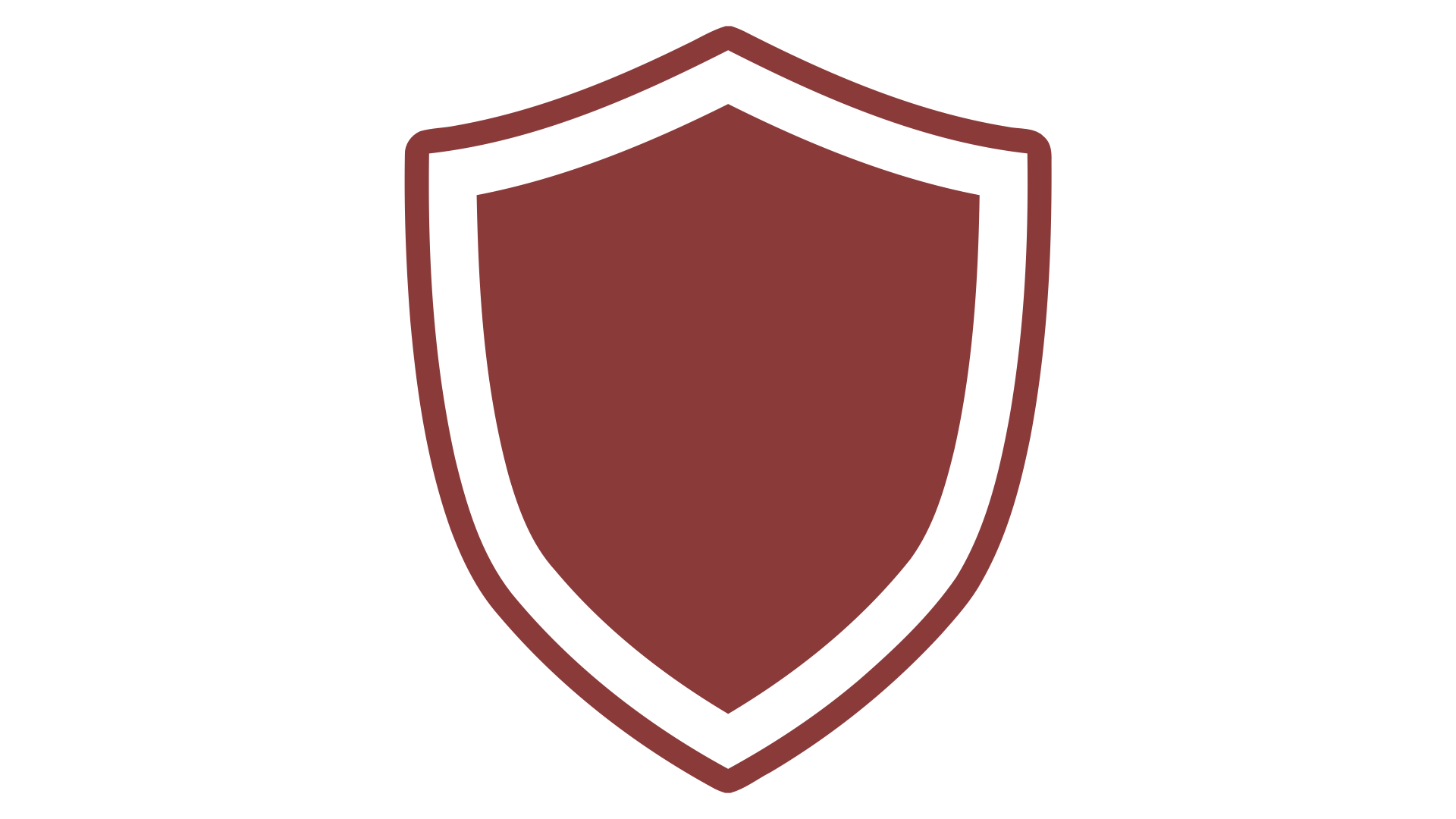 A stylized icon of a shield with a brown fill and black outlines, symbolizing protection or security.