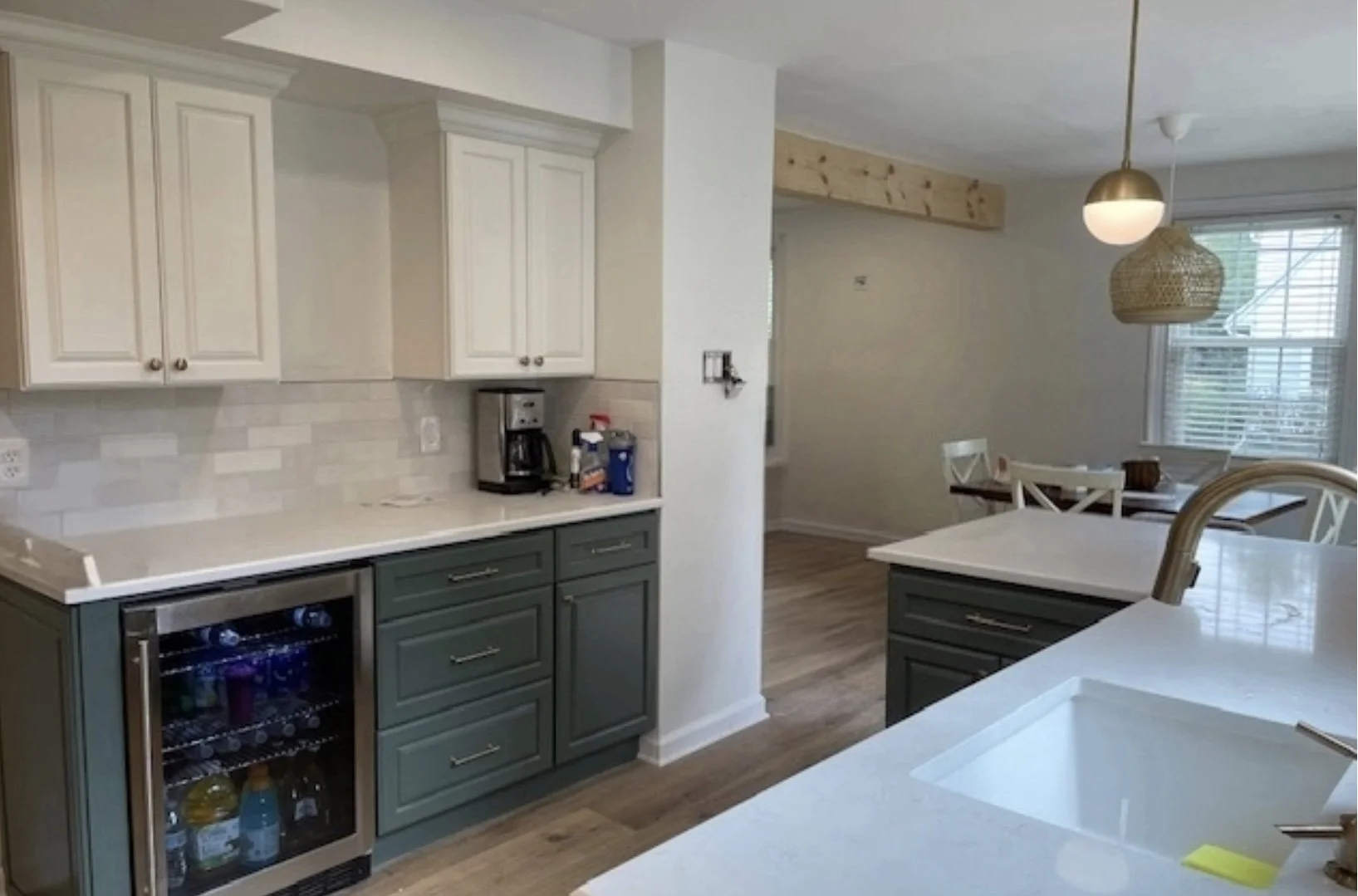 two-tone-cabinets—modern-kitchen-remodel-wine-fridge-Willow Grove-PA
