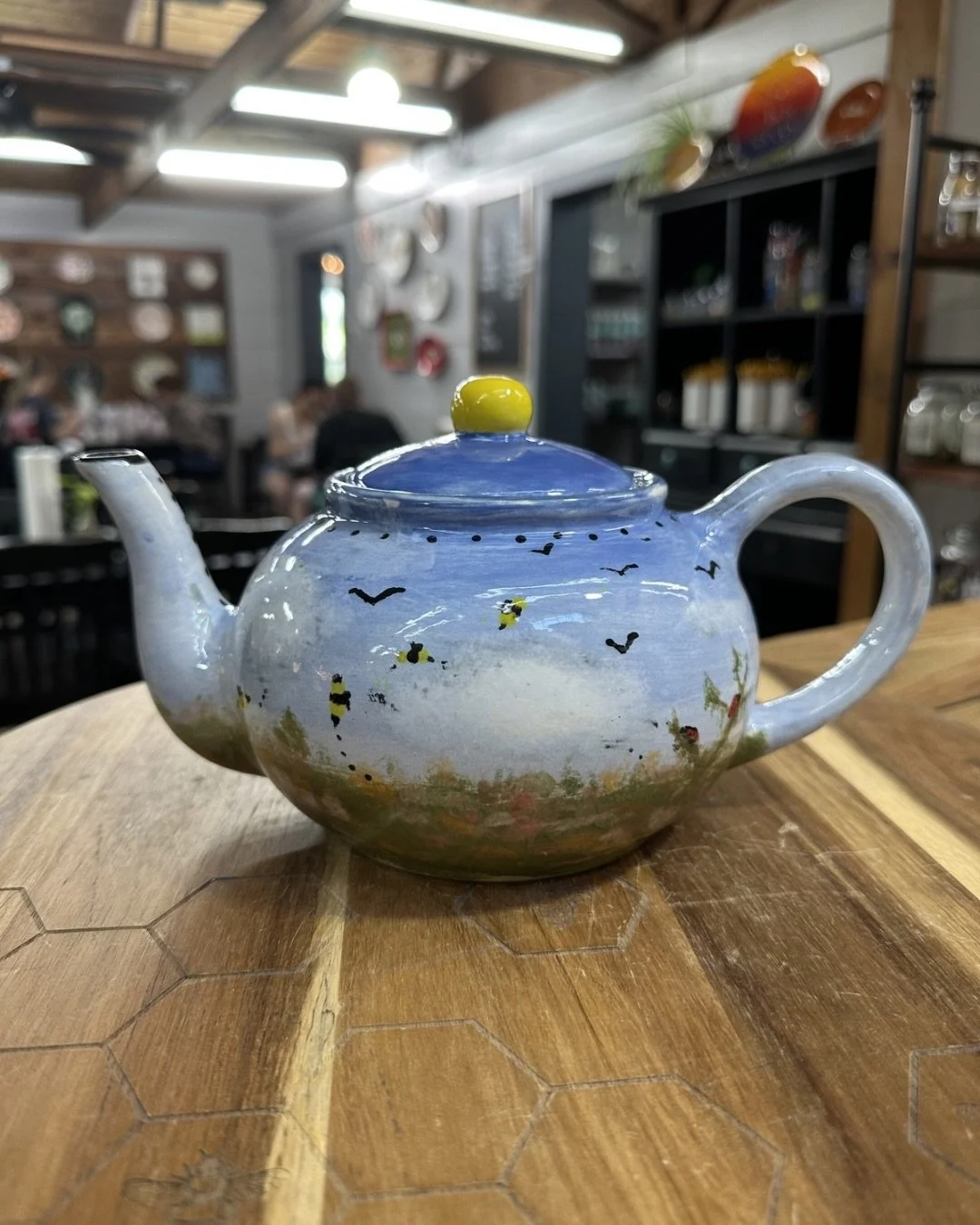 These teapots are so intricately painted! Come escape the rain this weekend and paint pottery with us! We&rsquo;re open all weekend long AND on Memorial Day 🎨❤️

#pyop #paintingpottery #potteryideas #potteryinspo