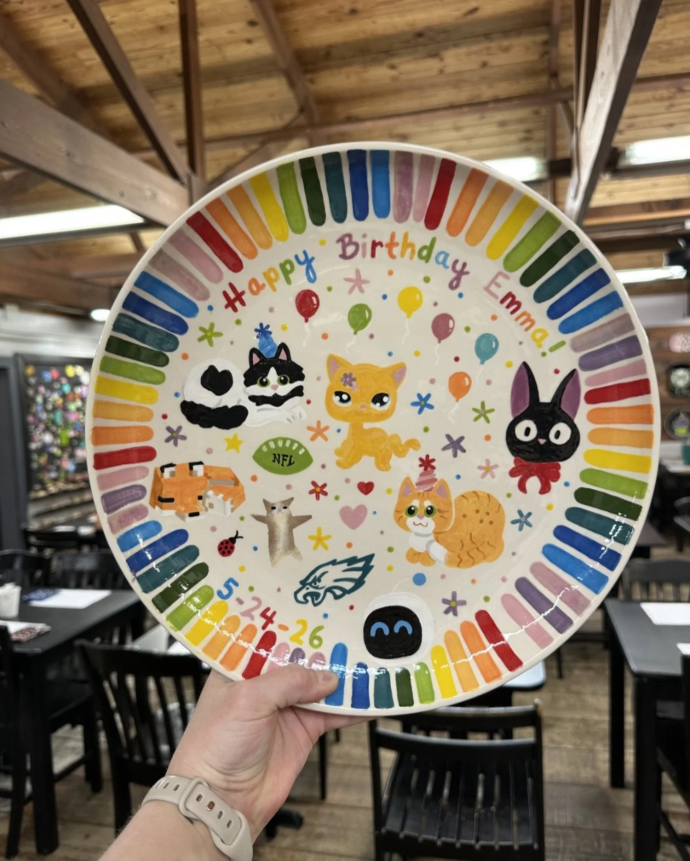 One of the incredible members of our team painted this plate as a birthday gift!

It&rsquo;s filled with all of the birthday girl&rsquo;s favorite things! 

There was so much thought and time that went into this birthday plate, and it turned out amaz