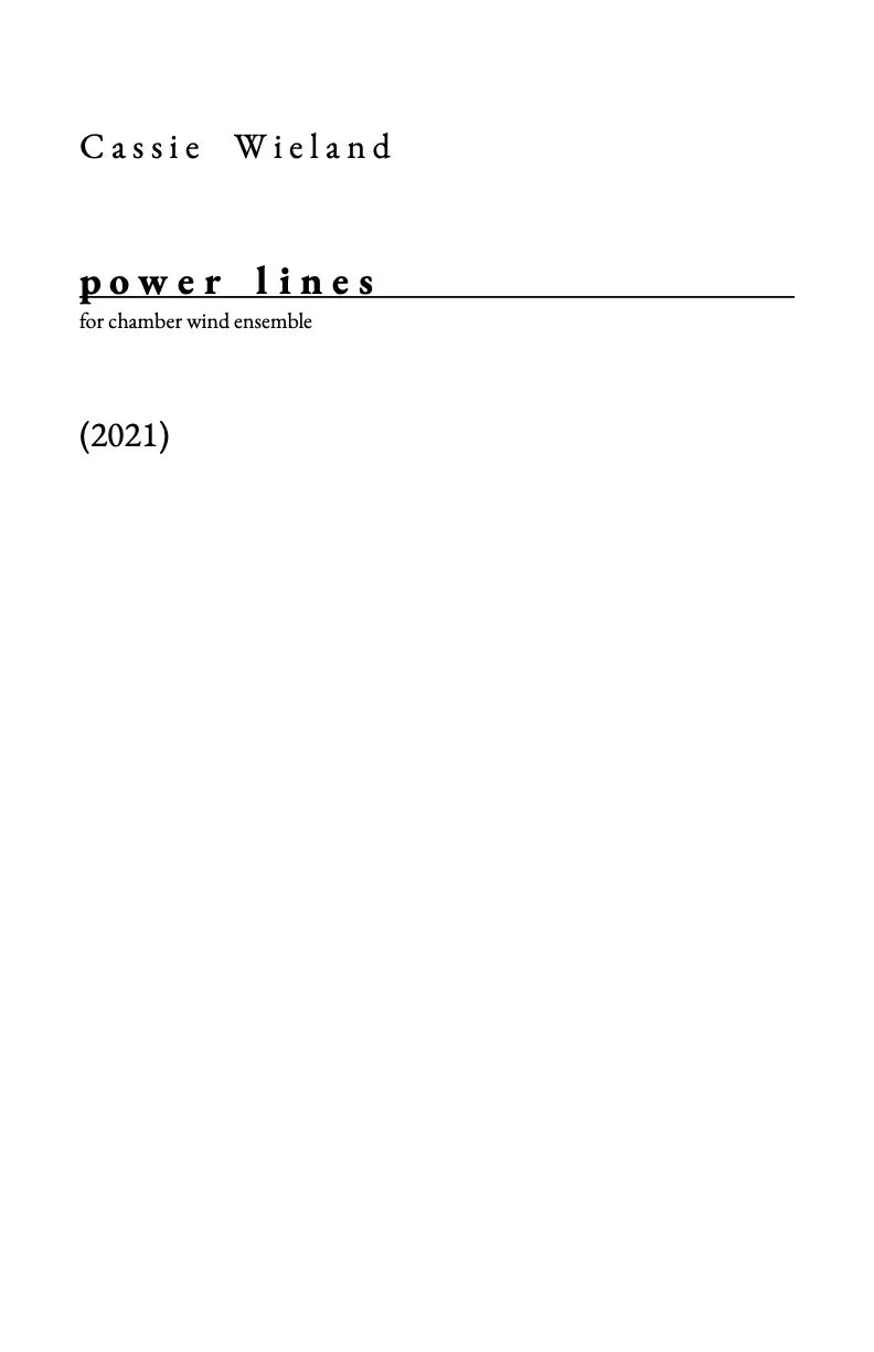 power lines for chamber wind ensemble