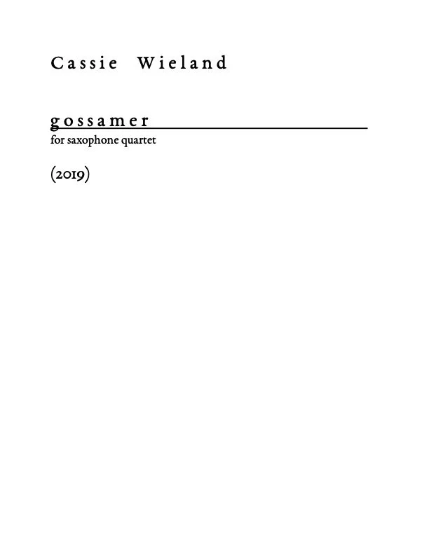 gossamer for saxophone quartet