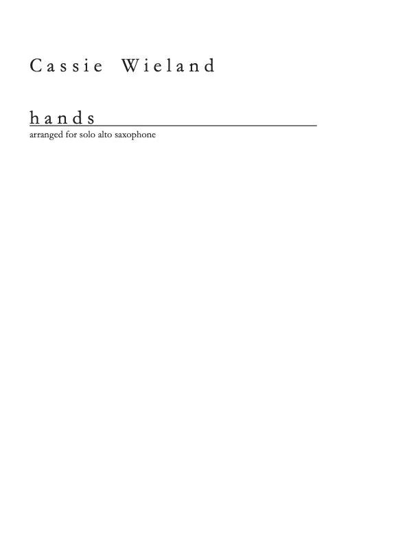 hands for solo alto saxophone