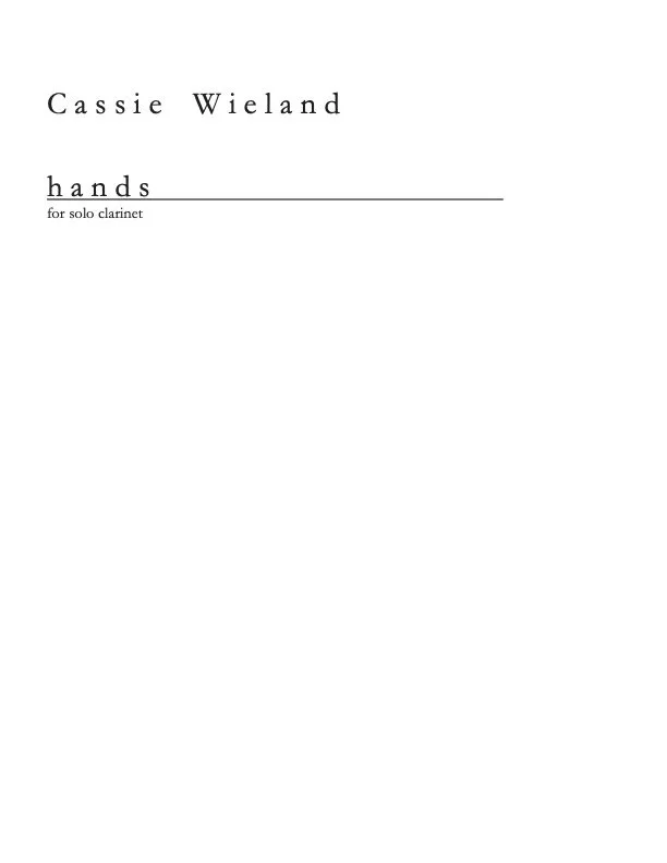hands for solo clarinet