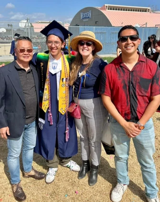 Germaine with her Husband and Sons. Family photos. (AUHSD Trustee Area 1 Candidate)