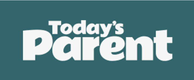 Text on a teal background that says "Today's Parent" in bold white letters.
