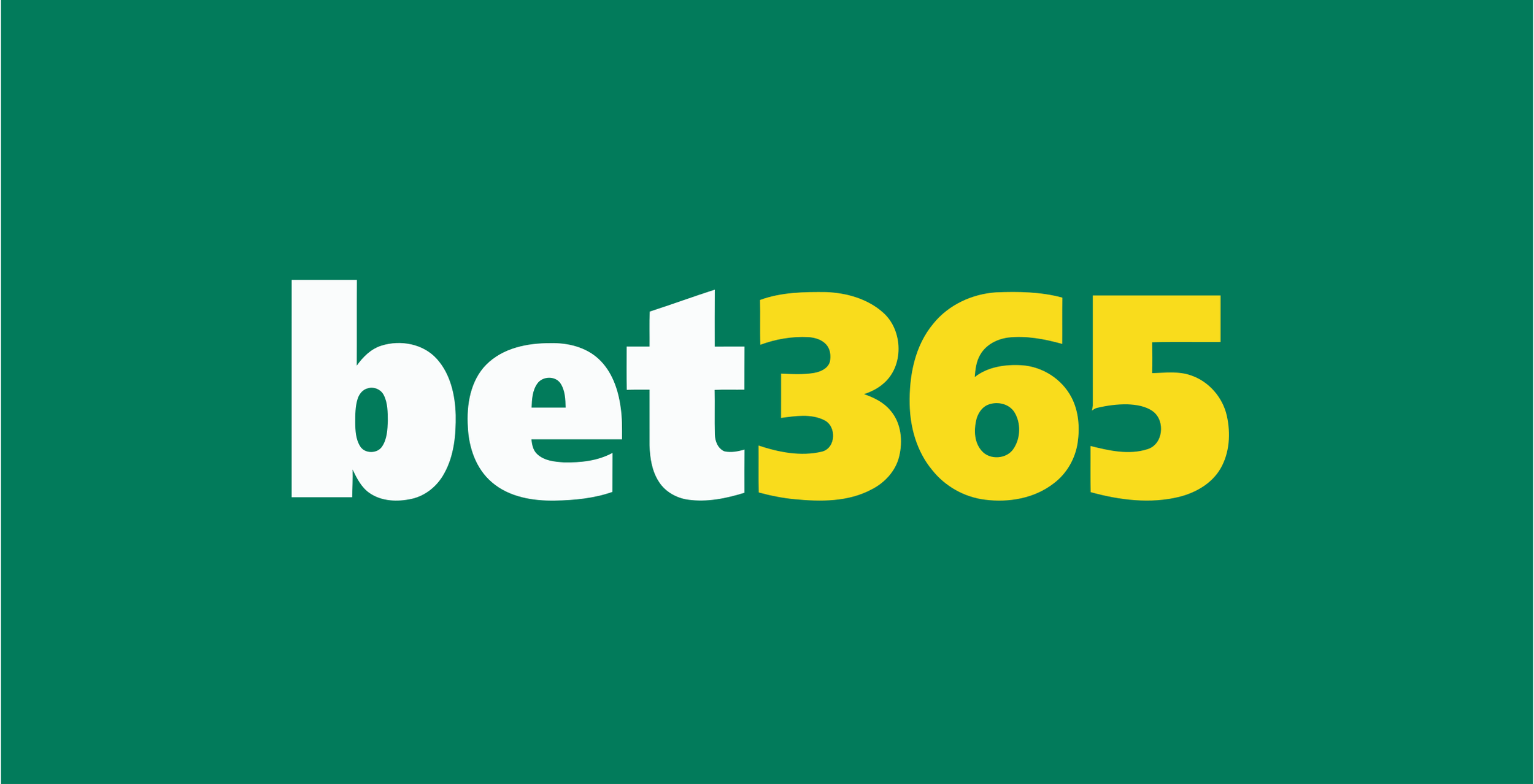 Logo of Bet365 with green background, the word 'bet' in white lowercase letters and the numbers '365' in yellow.