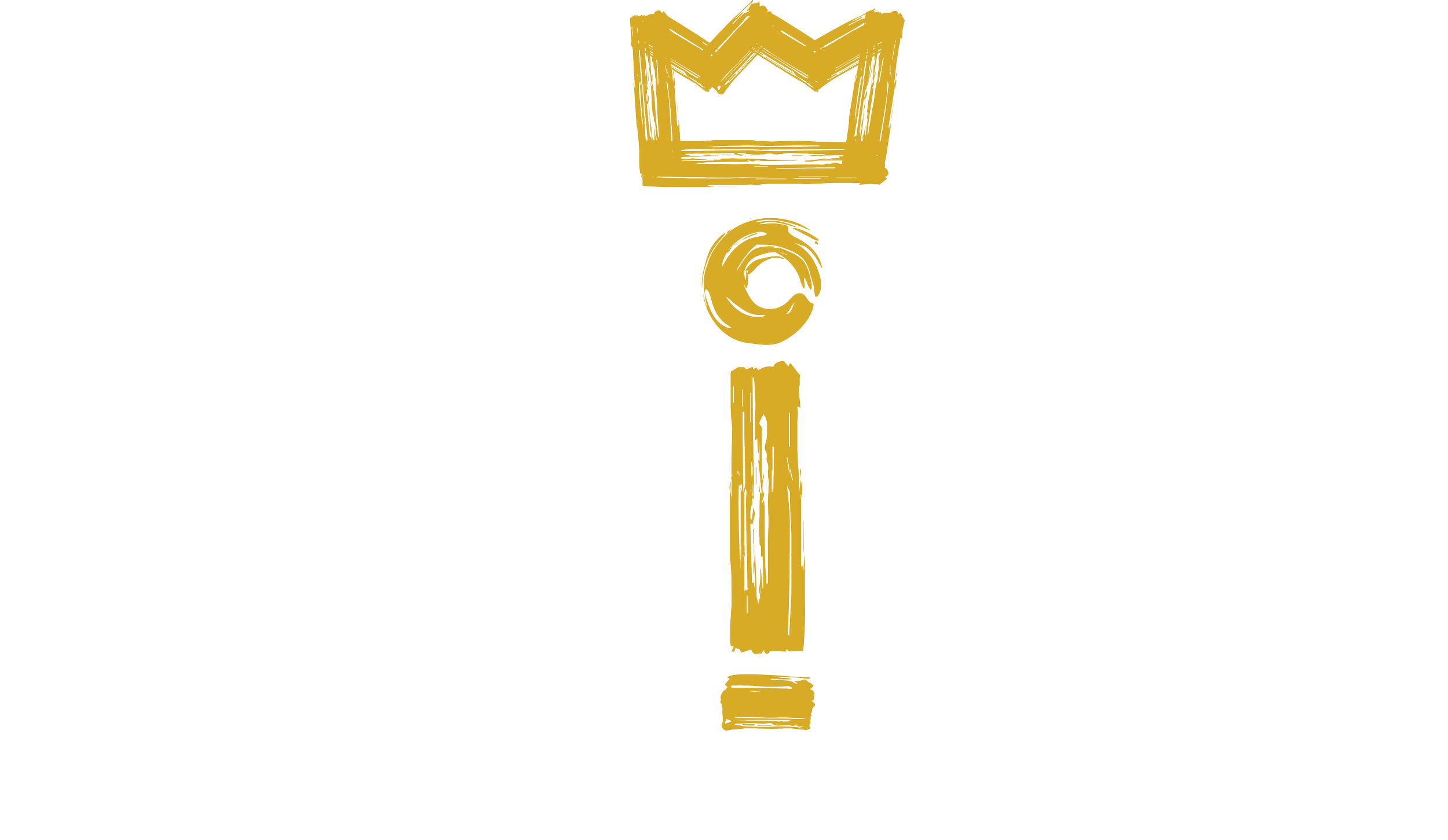 Stylized text logo with the words 'Kick' and 'Gift' in bold, distressed font, featuring a gold crown above the 'i' in 'Gift' and a gold exclamation mark in the center.