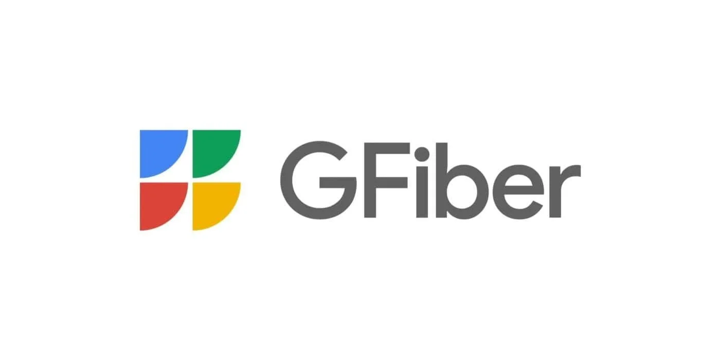 GFiber logo with four colored geometric shapes and the words GFiber in gray text.