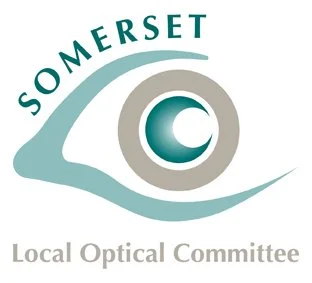 Logo for Somerset Local Optical Committee featuring a stylized eye with a crescent moon.