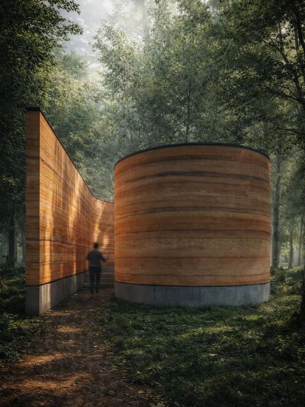 Rammed earth (tapial) construction project. Coraz&oacute;n de Nogal Cabins // Northern Mexico // #architecture #design #cabin #rammedearth #tinyhousedesign