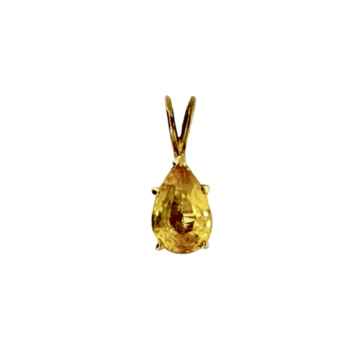 Yellow 2ct Sapphire Pear Pendant