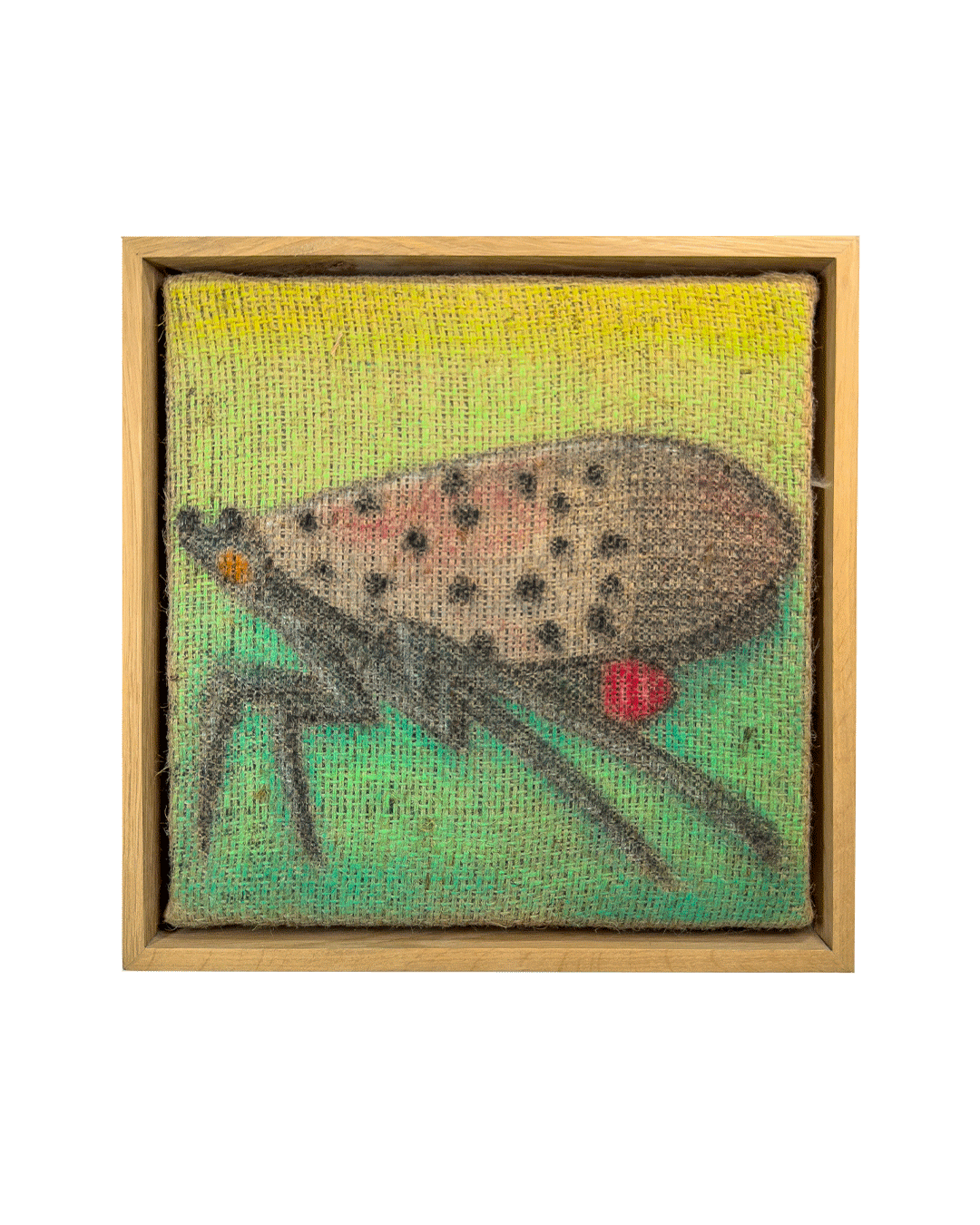 New Neighbors with frame | 
2023 | 
Soft pastel on burlap | 
12 x 12 inches | 
800 USD (Collection of the Gallery, Available for Sale)