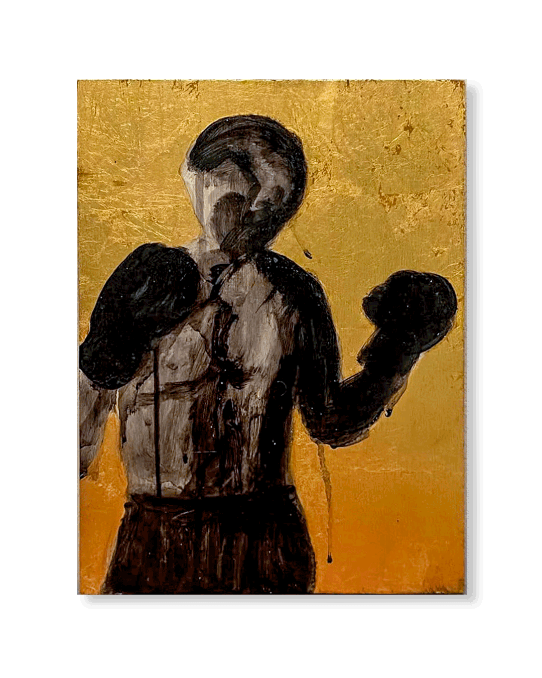 golden boxer | 
1971 | 
paint on gold leafed plywood | 
14x11 inches | 
1000USD