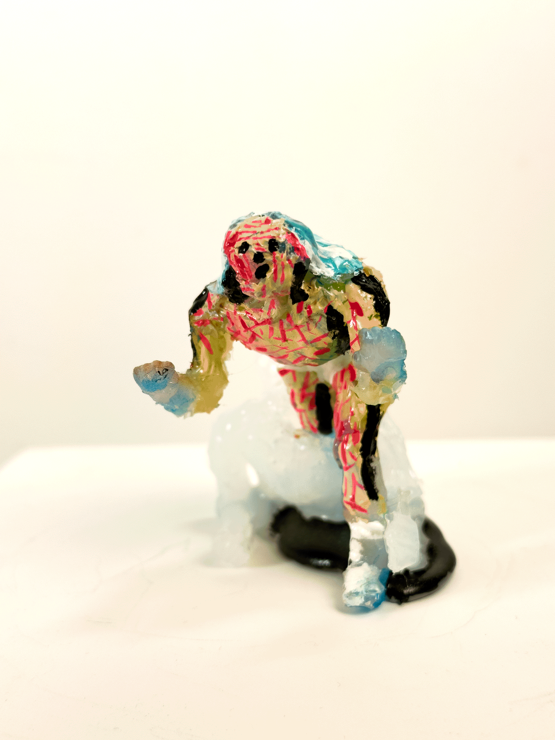 Metamorphosis: Final Stage, Old | 
2025 | 
hot glue, enamel | 
3 x 3 x 2.5 inches, 230 USD (Collection of the Gallery, Available for Sale)