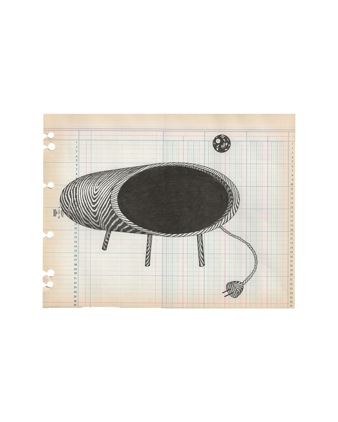 Clock | 
2021 | 
ink on antique ledger paper | 
11 x 14 inches | 
$800 (frame include) 