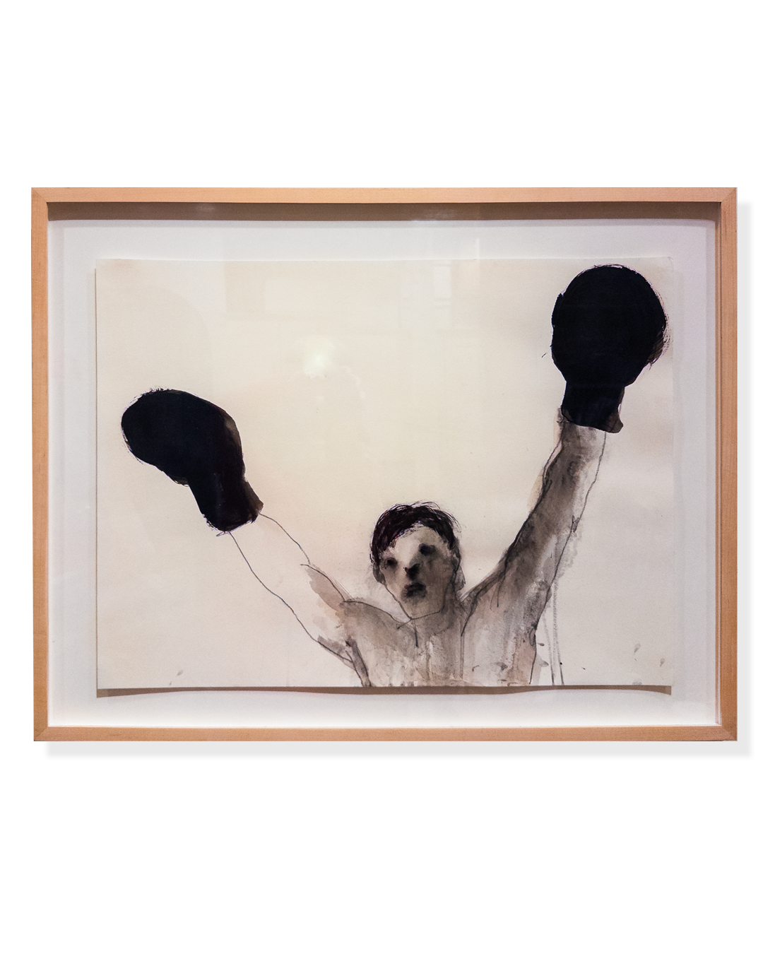 Untitled Boxer | 
2018 | 
Acrylic paint, pencil, paper | 
18 x 24 inches | 
500USD with frame (Collection of the Gallery, Available for Sale)
