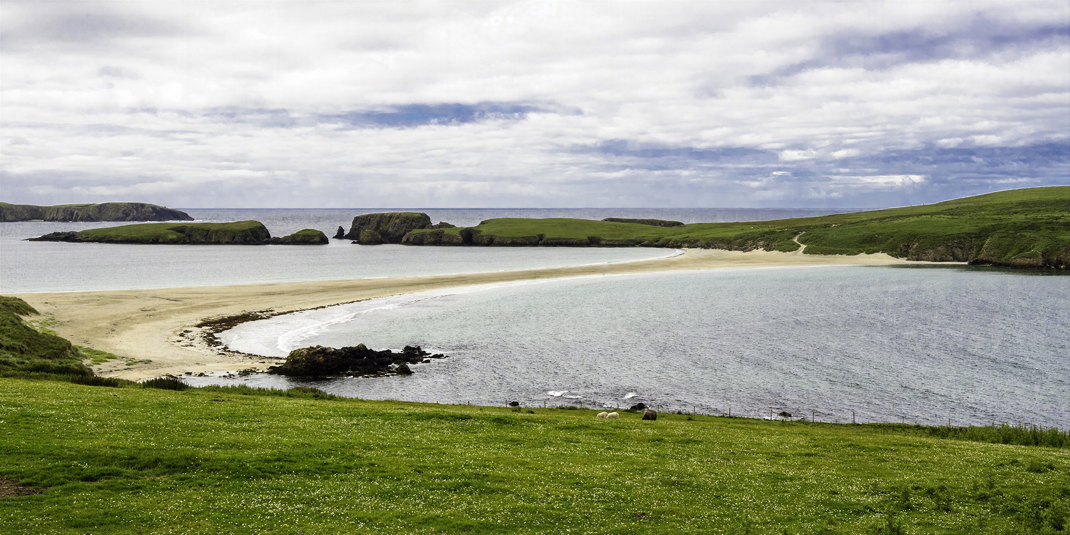 Tombolo connecting St Ninian's Isle to South Mainland
