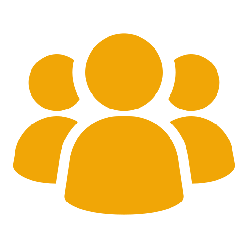Icon of multiple gold-colored human figures representing a group or community.