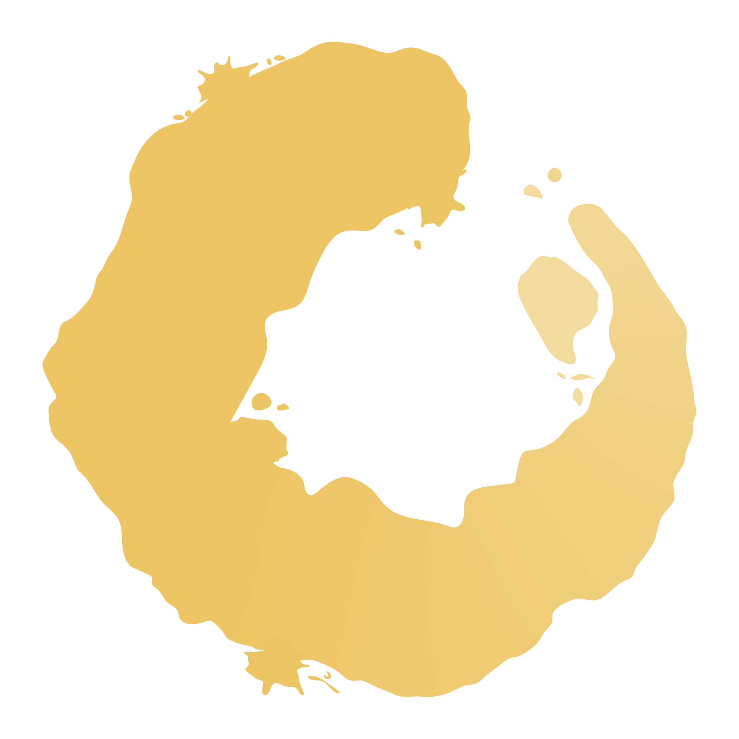 Silhouette of Australia in gold color on a black background.