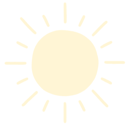 Yellow sun with rays extending outward on a black background.