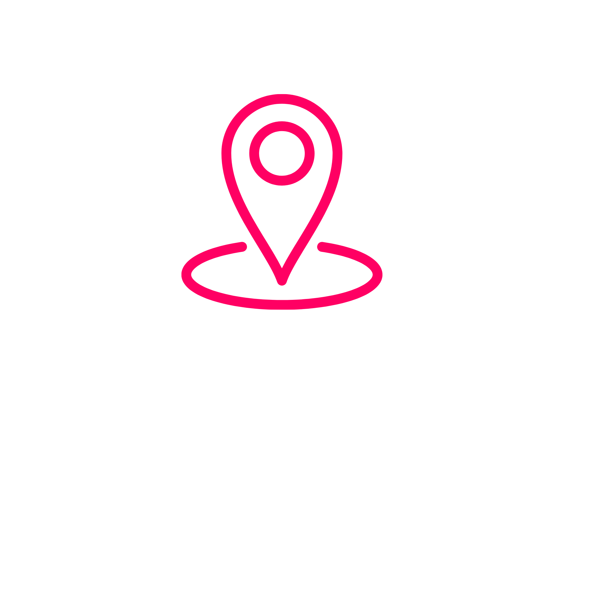 A pink line drawing of a location pin