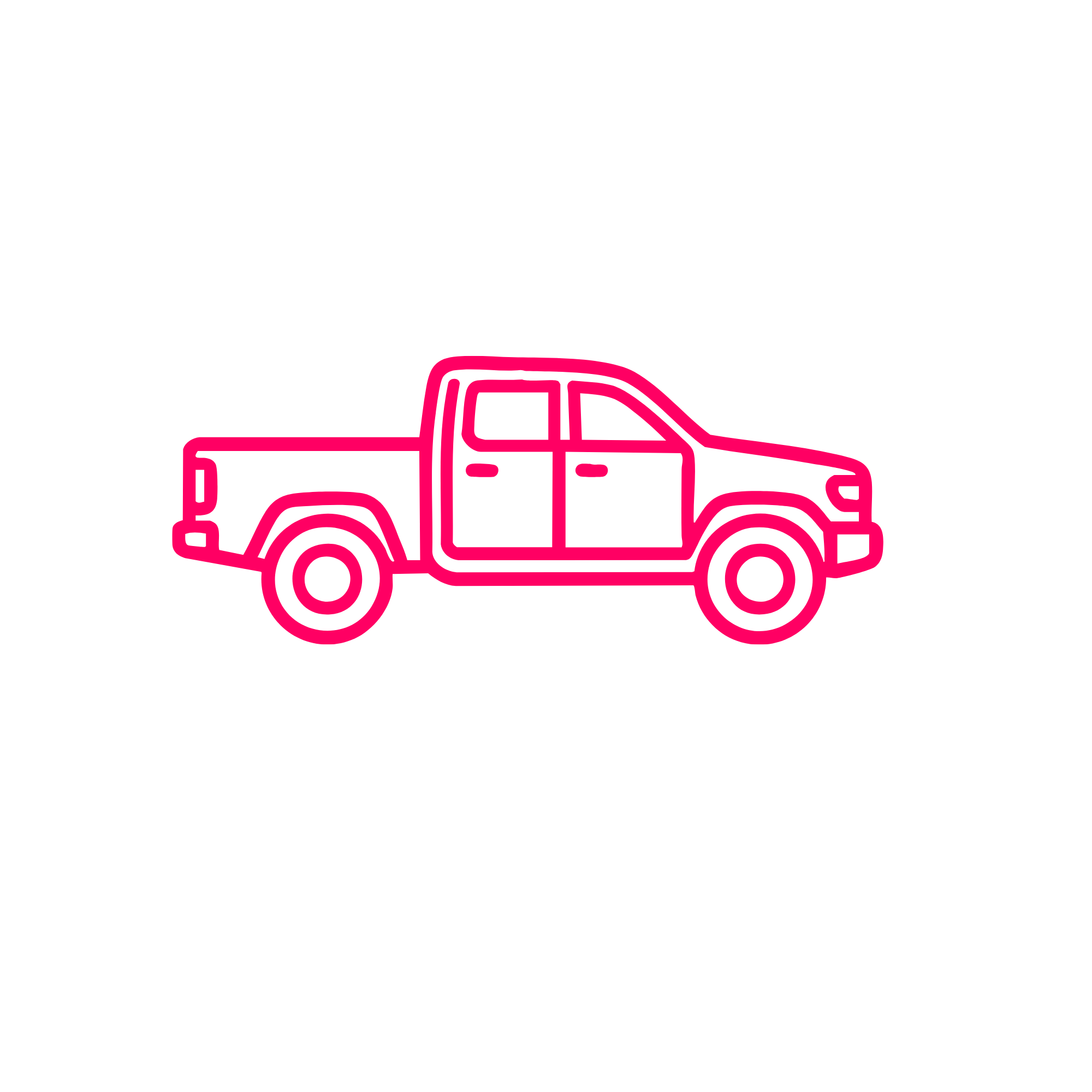 Outline of a pink pickup truck