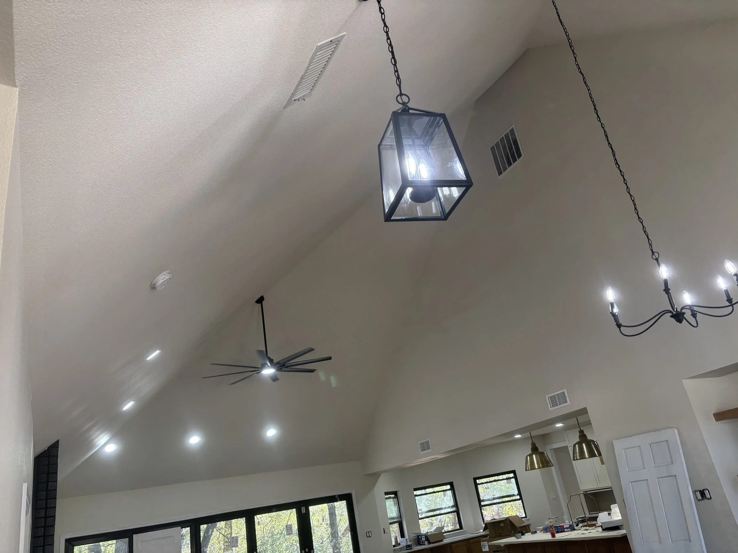 House Ceiling Fan, Overhead Lights & Chandelier