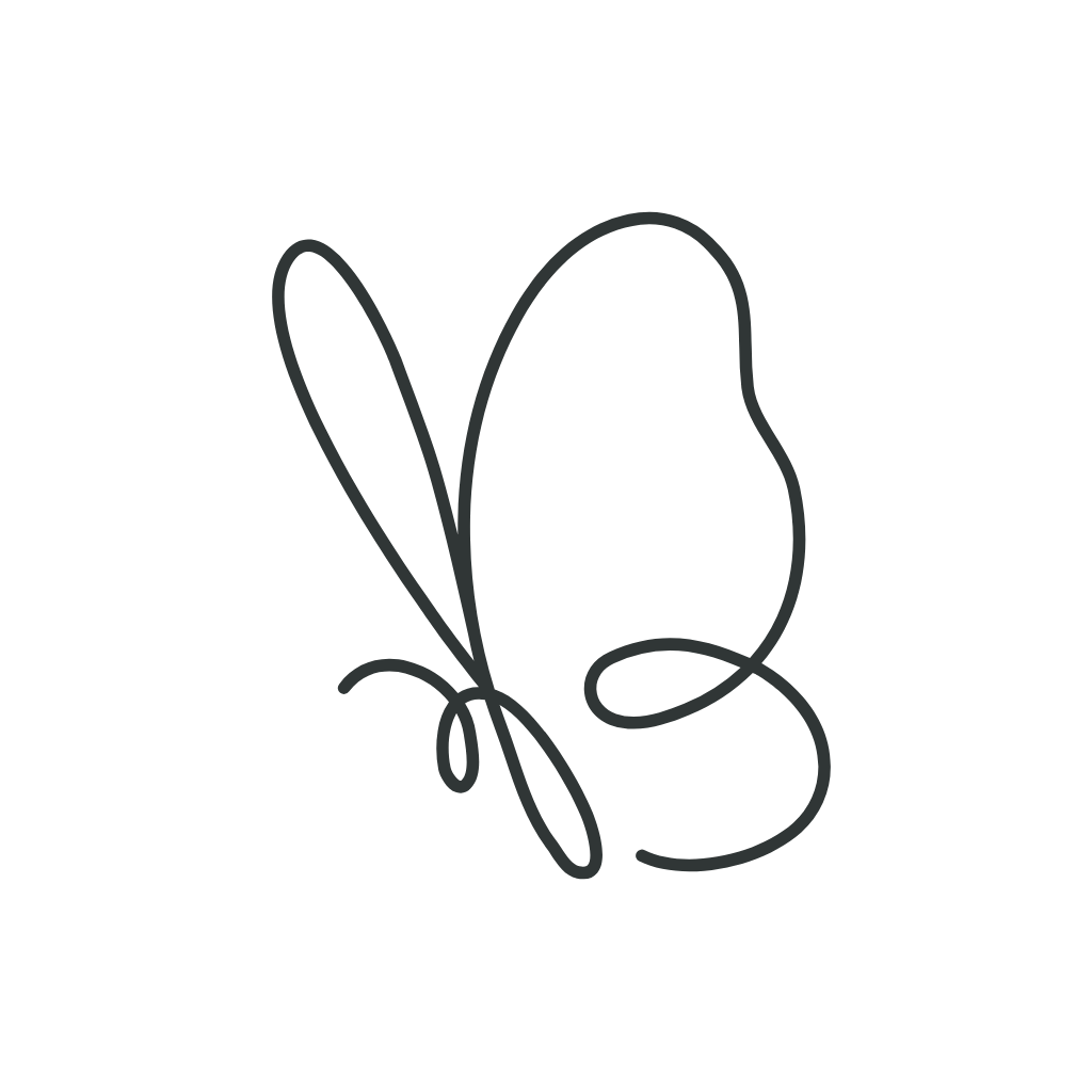 Simple line drawing of a butterfly.